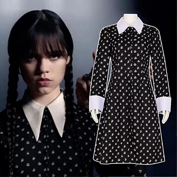 Lasten Wednesday Addams -asu Anime-uniformihameasu