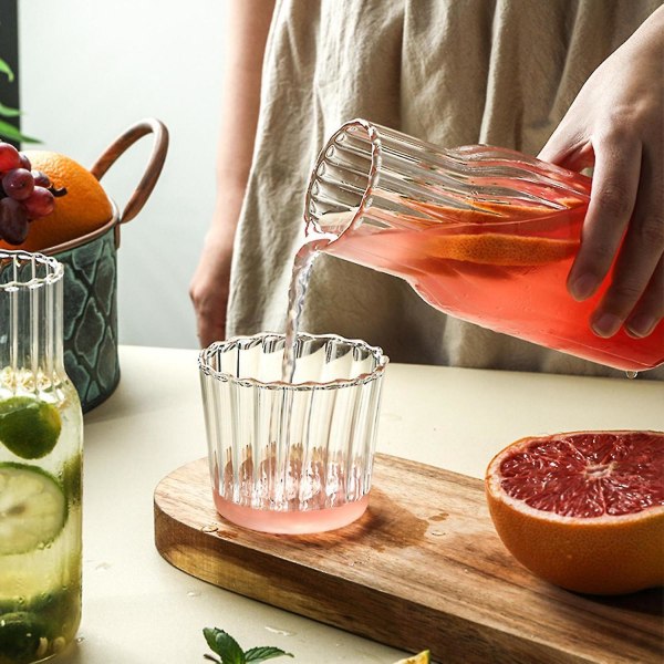 4 stk. Vannkaraffel Glassflaskekoppsett Drikking Soverom