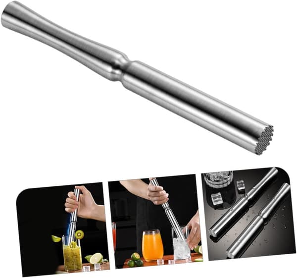 Cocktailmuddler i rustfrit stål, ismuddler, rørestang til drinks, bartilbehør til hjemmebrug, klassisk design
