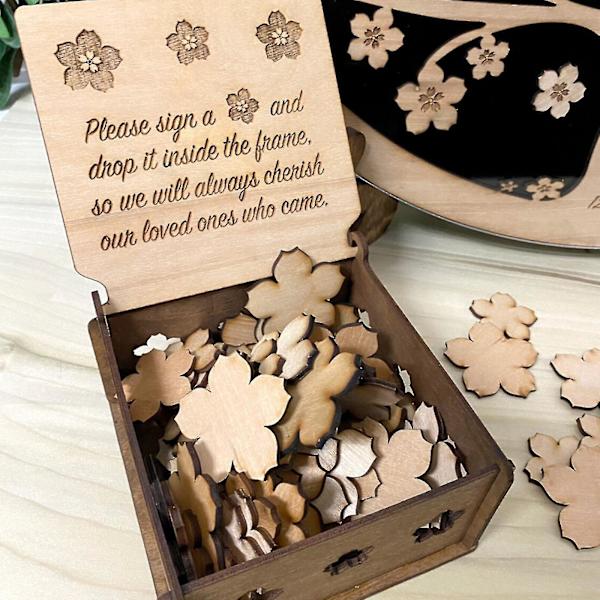 Personligt Bröllops Gästbok Alternativ, Bröllop Drop Box Trä, Bröllop Idéer Rund Bröllop Drop Box 60pcs