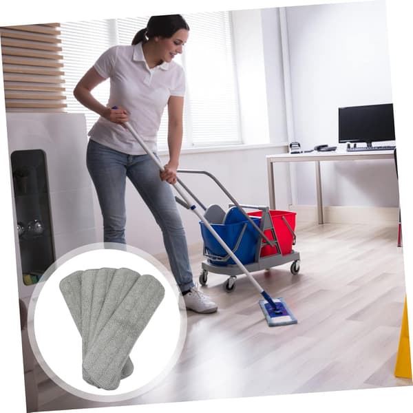 5 stk. mikrofiber moppepuder til støv vådmopping genanvendelige moppehovedpuder