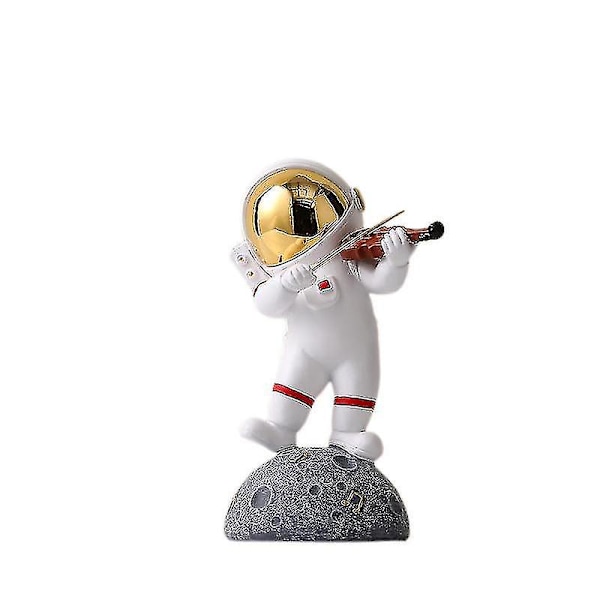 Band Astronaut Astronaut Prydnad Grossist Vardagsrum Skrivbords Hem Prydnad Liten Prydnad Present Violinspelare Guld-hyj