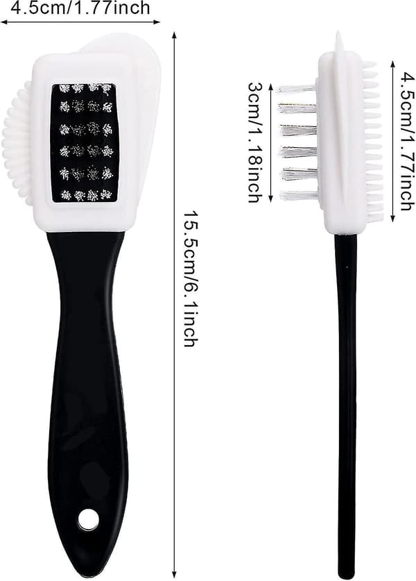 2-pack Läderborste Multifunktionell Skrubbborste Mockaskrubb Skor Rengöring
