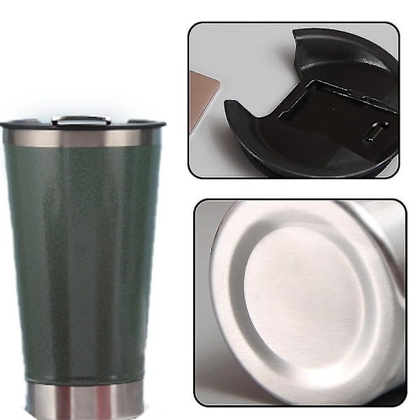 2 stk rustfritt stål tumbler med sugerør, sølsikker lokk