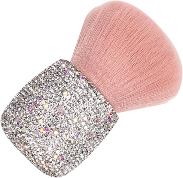 Svamped-hoved makeupbørste til blush neglekunstbørste skinnende rhinsten renser til settingpudder og støvfjernelse