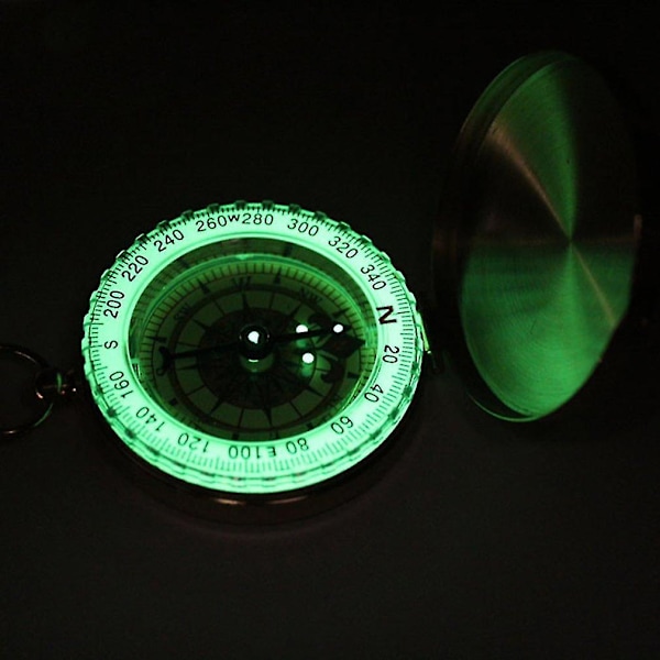 Portabel Luminous Kompass Nyckelringstyp Koppar