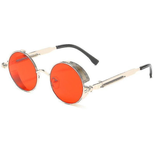 Retro Runde Solbriller i Metall color5