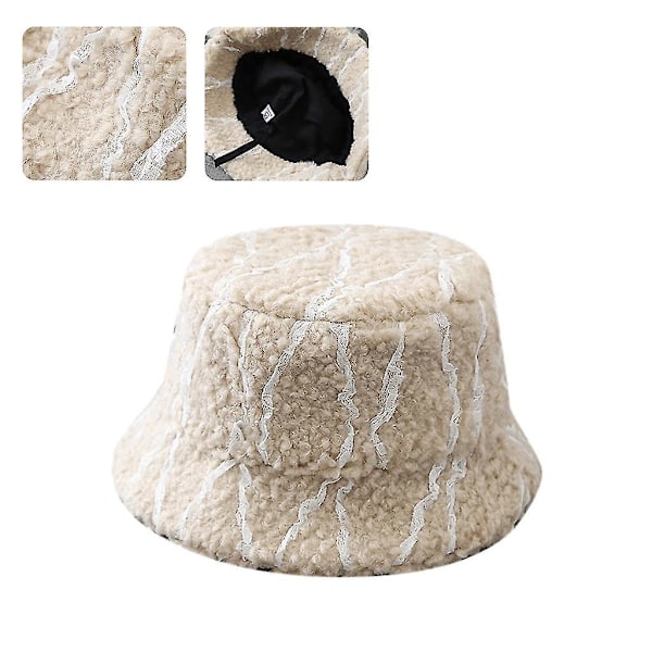 Mode Niche Stribet Bassinet Hat Tyk Fisker Kasket Vild Til Gadefotografering Khaki