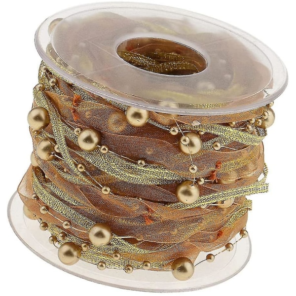 10 Meter Perlebånd Bånd Pearl Garland Gavebånd Deco-bånd med perler
