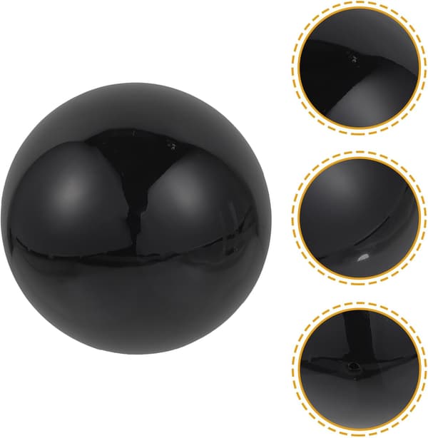 Reflekterende kugle i rustfrit stål, elegant design, sort spejlkugle, god refleksionsydelse