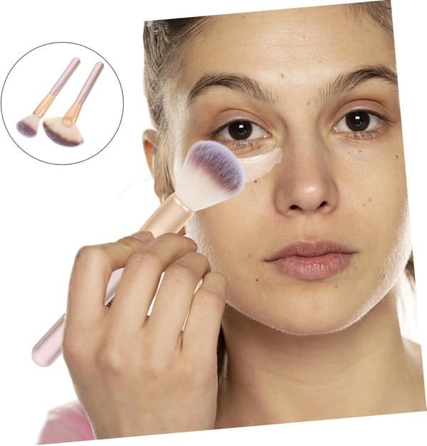 Makeupbørste til highlighter, blush, multifunktionel pudder, makeup, kvinde, vifteformede børster til ansigtet
