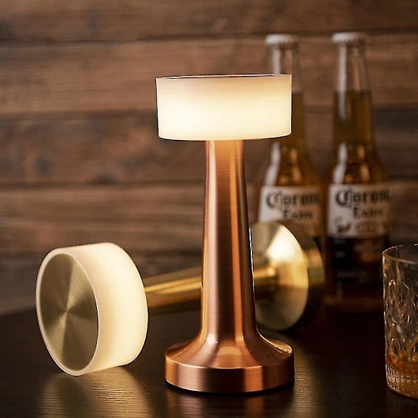 Bordslampa med beröringskänslig sensor, laddningsbar, rosa