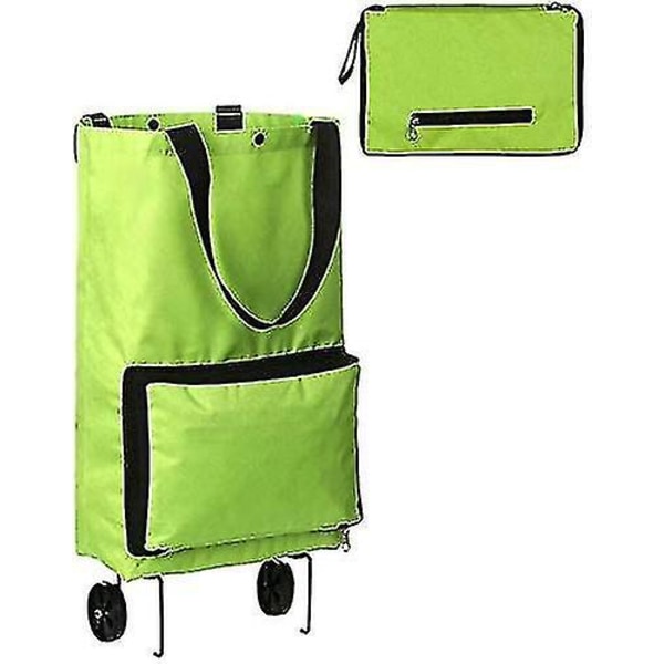 Foldbar Indkøbstrolley Med Hjul (1 stk, grøn)