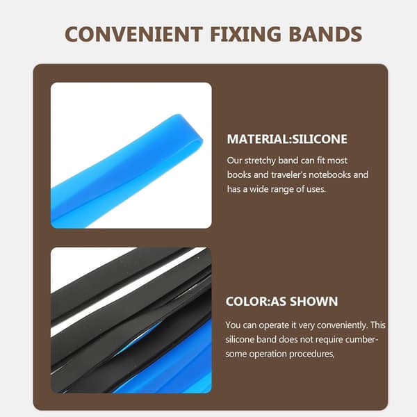 8 st flexibla silikonfästband 13 cm elastiska multifunktionella bento-lådor och bokbindningsremmar