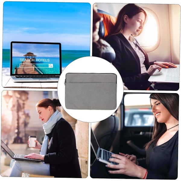 Bärbar Laptopfodral 15,6 tum Laptopväska Dragkedja Skyddande Omslag för Resor