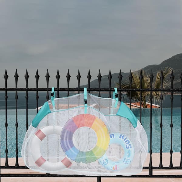 Svømmering Netpose Stor Kapacitet Pool Opbevaringspose Håndholdt Strand Netpose