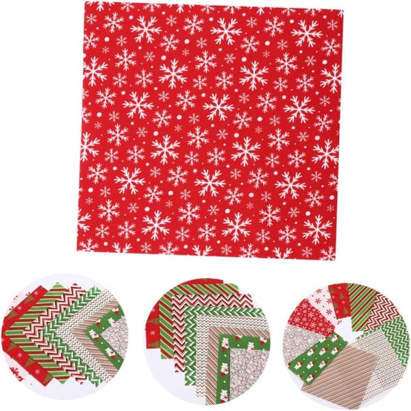 20 st julbomullstygspaket för quiltning, sömnad, lapptäcksdesign