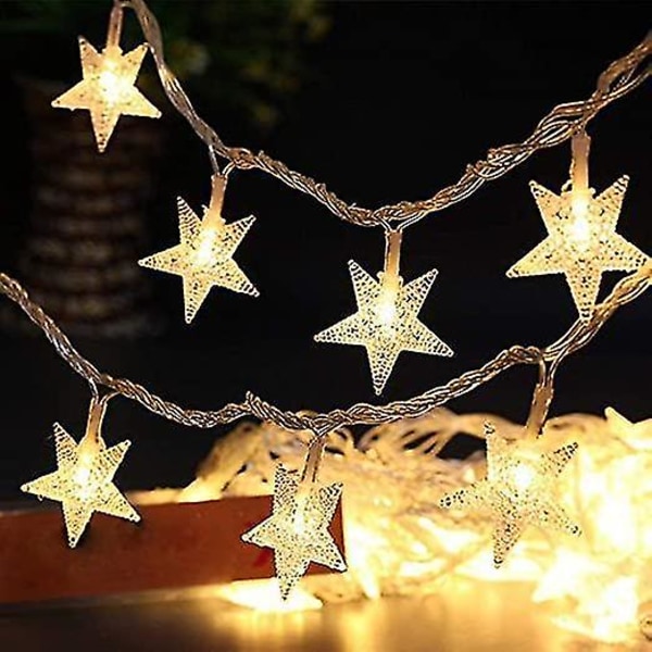 80 Pcs LED Star Night String Light 33ft Two Mode Warm White