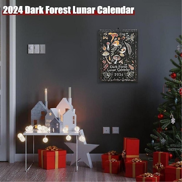 2024 Mörka Skogen Kalender Månadsvis Veckovis Daglig Tidsplanering Väggkalender Konst Hem Kontor Dekoration Presenter