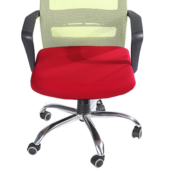 Tietokoneen toimistotuolin cover, halkaistu suojaava venyvä kangas polyesteripöytä työtuolin päälliset Stretch pyörivä tuolin päällinen, irrotettava Wine Red