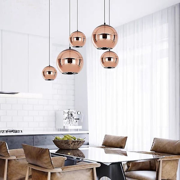 LED-Hänglampa Roséguld Globe Köksö-Lampa