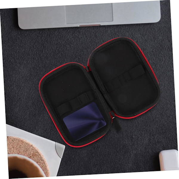 2 stk. Nylon Hovedtelefon Opbevaringsboks til Mini Kamera Harddisk Datakabel Sort Lynlåsetui