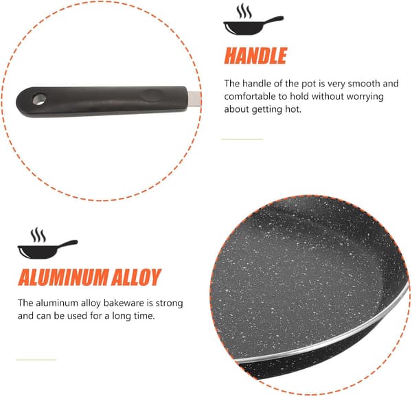 Non-Stick Stekepanne Aluminiumlegering Panne Varmeisolasjon Sterk Flat Design med Håndtak