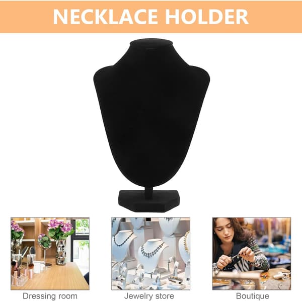 Halsband Displayställ Elegant Svart Sammet V-format med Justerbar Höjd och Mångsidig Design