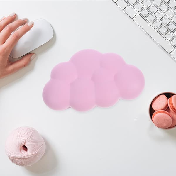 Håndleddsstøttepute i minneskum, rosa liten skyform