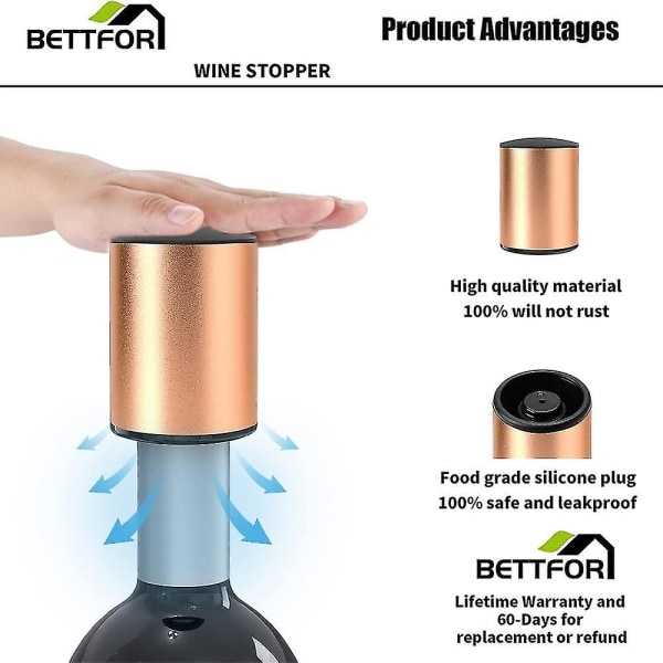 Vinpropper Vakuum Vinflaskepropper Lekkasikker. Hold deg frisk. Enkel å bruke gave