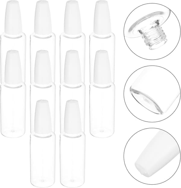 10 st 30 ml hantverkslimflaskor med fin nålspets, plastflaskor med klämmapplikator
