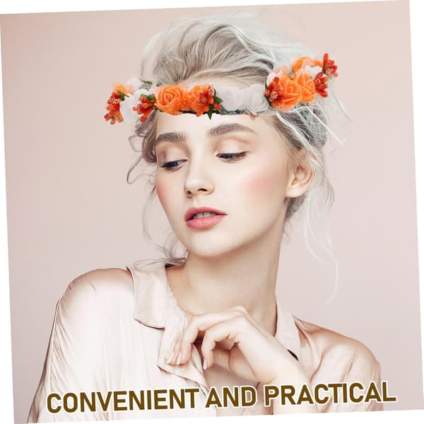 1 sæt Boho Rose Blomster og Håndledsblomst Bryllupper Strandfotografering Hårpynt