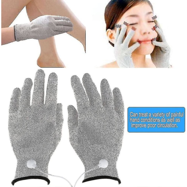 Ledende stofhandske, ledende massagehandsker Extremo Massage Fysioterapi  Elektroder Handsker til smertelindring af hele hånden 7a8e | Fyndiq