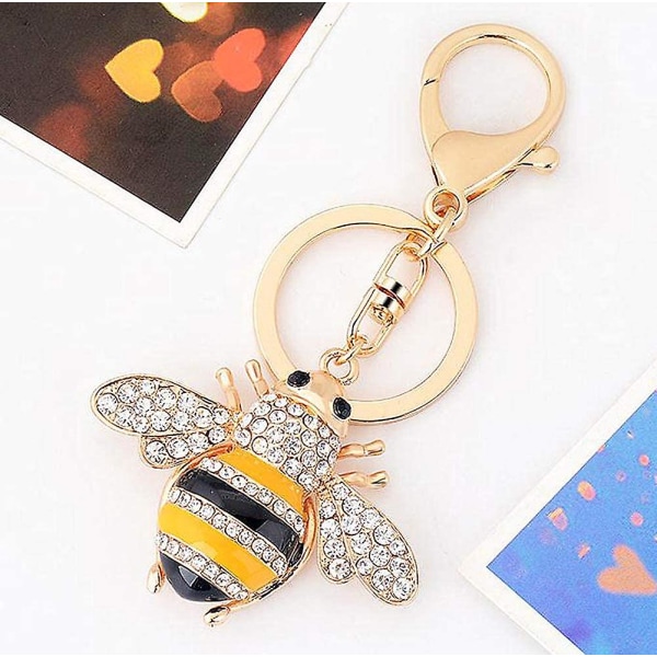 Modebi Keychain Tillbehör Rhinestone Handväska Söt Bilhänge 1st (guld)