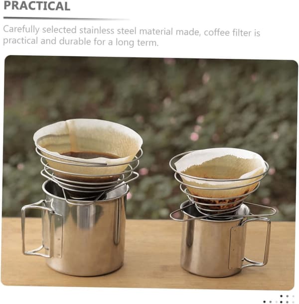 5 stk. drypper i rustfrit stål til camping Bærbar drypperfilterkurv til kaffe