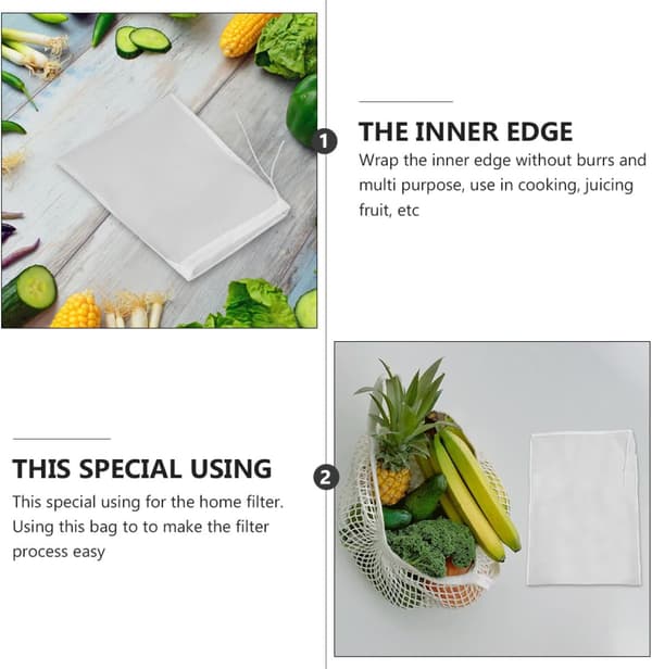 2 stk. juicessilfilter silpose fruktfilterpose nylon finmasket