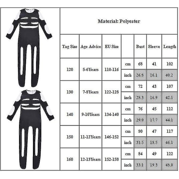 Friday Funkin Kostyme Barn Skid Jumpsuit Bodysuit Hodedeksel Hansker Sett Fancy Up 3d 9-10 Years