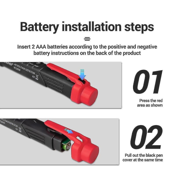 Oauee 802 Digital Intelligent Berøringsfri Penn Alarm AC Spenningsdetektor Måler Tester Penn Sensor Tester