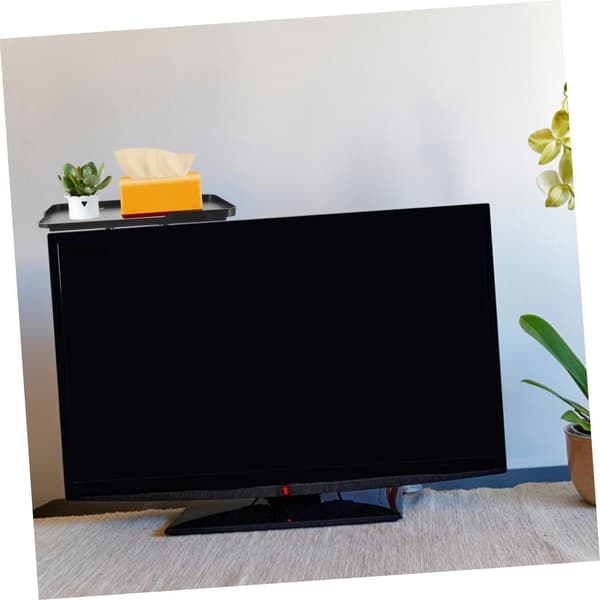 Tv Ophængningsstativ Computer Skærmhylde Sammenfoldeligt Design Skridsikker Overflade Abs Materiale Sort
