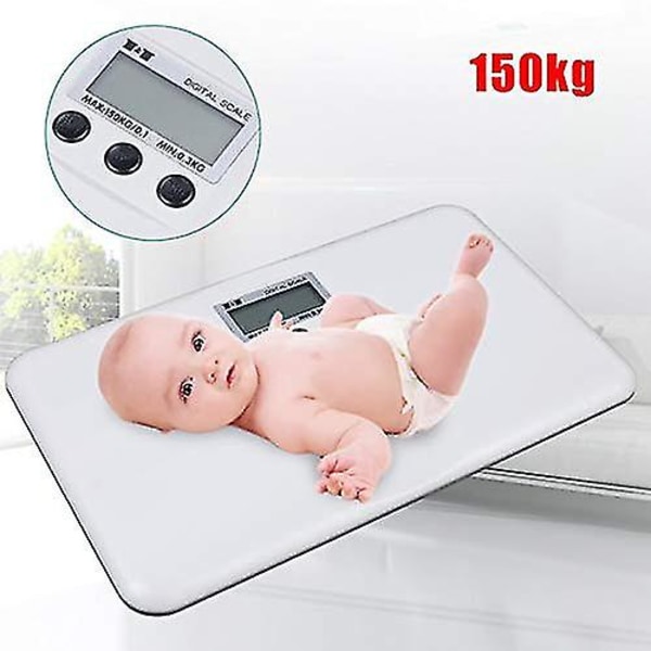 Elektronisk babyvekt LCD digital babyvekt 150 kg kroppsdyrvekt