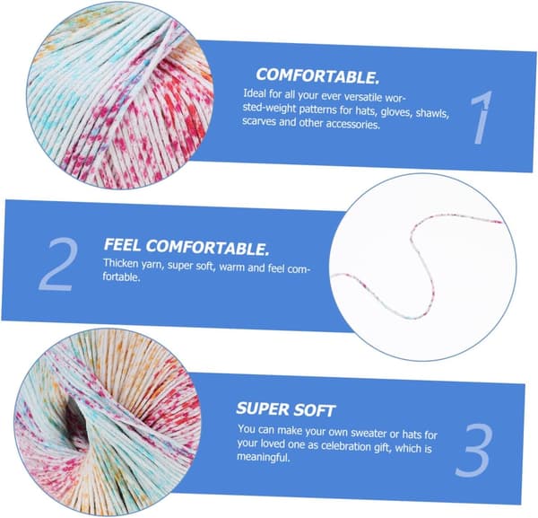 1 rulle gradient bomullsstickgarn 13 för DIY handstickning och virkning bomullstråd