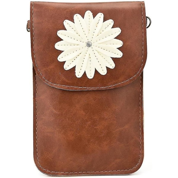 Mode blommig design plånbok Pu läder pekskärm phone case, Crossbody axelväska