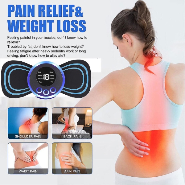 Pulse Tens Unit Ems Massager Rygg Hela Kroppen Muskelstimulator Smärtlindring Enhet