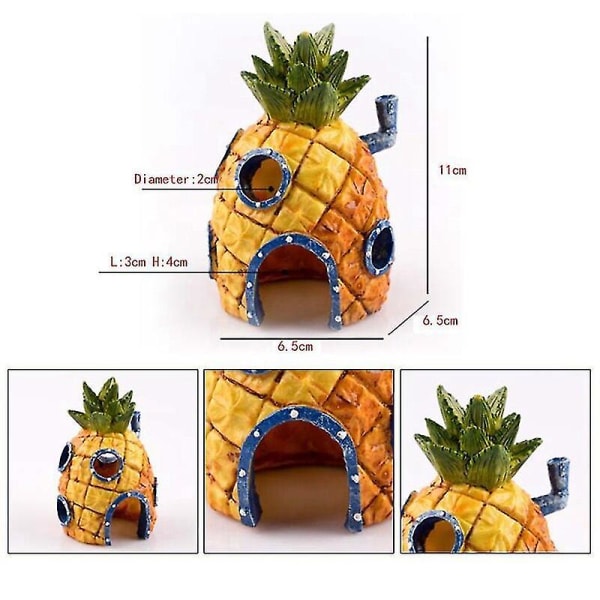 Akvarium Ananas Hus Spongebob Pynt Rejeskål