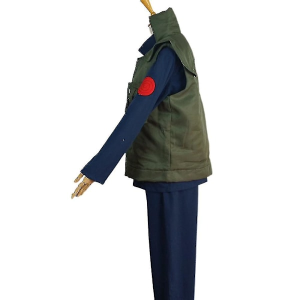 Hatake Kakashi Kostym Anime Fancy Up Outfit Herrar Väst Jacka Ärmar Toppar Byxor Set XL