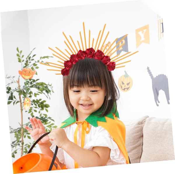 Blomsterhodebånd Krone Kvinner Blomsterkrone Gotisk Tilbehør Halloween Cosplay Hodebånd Kvinner Blomsterhodeplagg