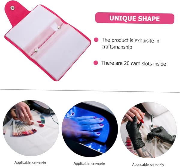 Neglekunst Stamping Taske og Negle Stålplade Etui Rosarød Rektangulær Opbevaringspose