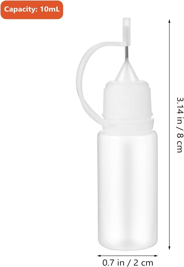 20 st 10 ml nålspetsapplikatorflaskor klämflaskor för lim
