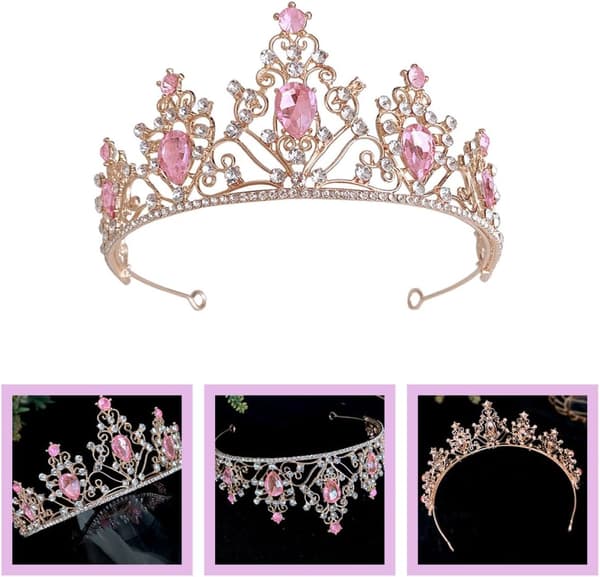 Krystal Krone Rhinestone Brude Tiara Mousserende Bryllupshår Tilbehør til Brud Bryllupskroner og Brudefester