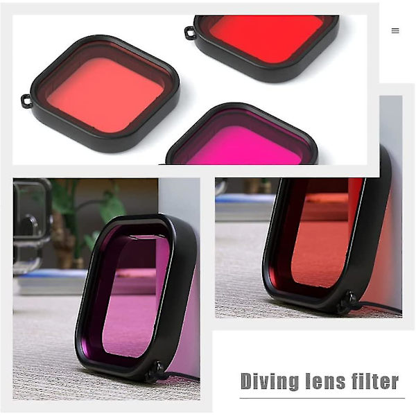 Kamera Dykfilter Foto Kamera Objektivskydd Filter Kamera Dykfilter Kameraskydd (flerfärgad) (3 st)